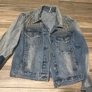 Anthropologie Studded Denim Jacket